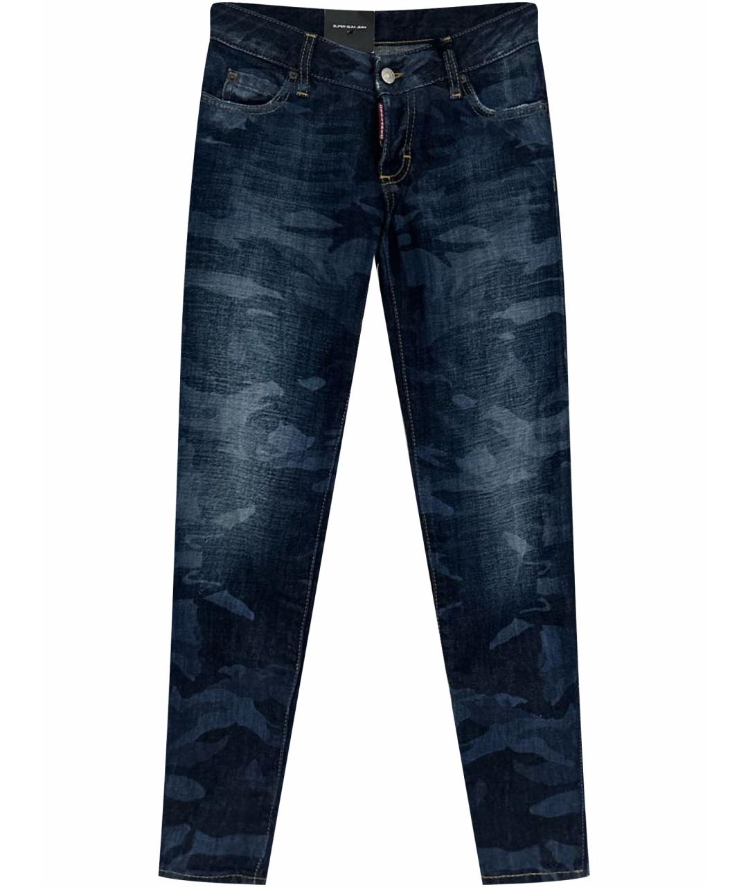 DSQUARED2 Синие хлопко-эластановые джинсы слим, фото 1