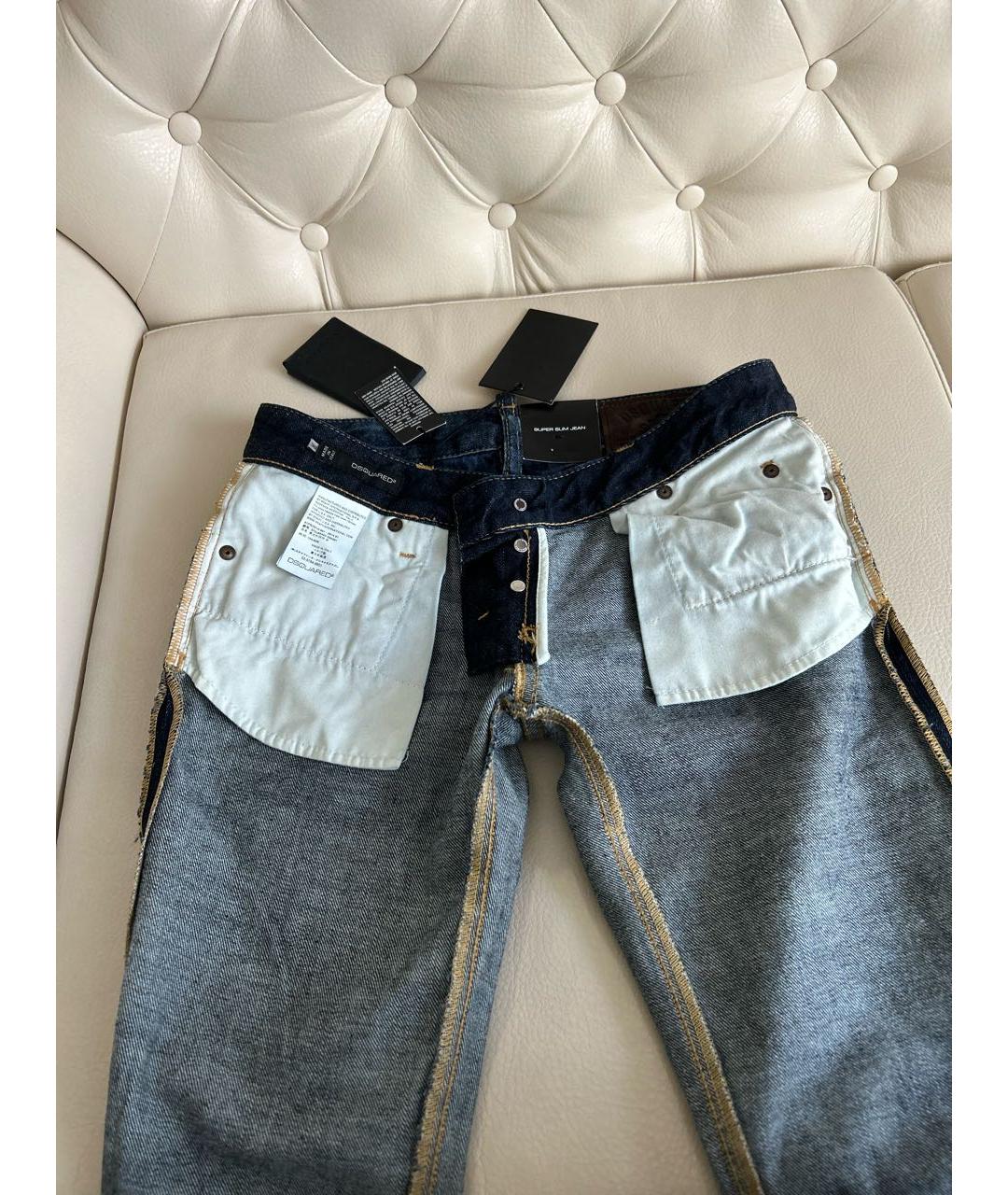 DSQUARED2 Синие хлопко-эластановые джинсы слим, фото 6