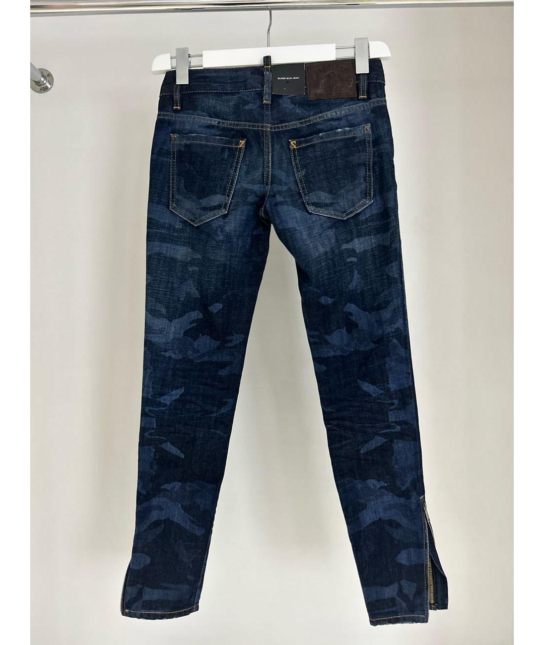 DSQUARED2 Синие хлопко-эластановые джинсы слим, фото 2