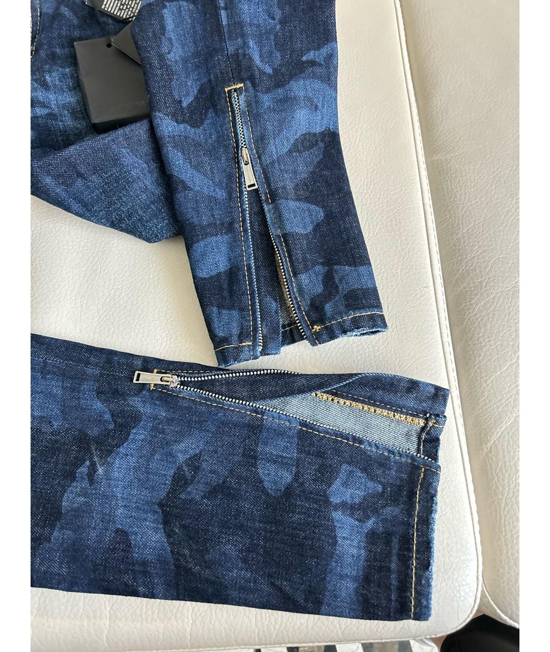 DSQUARED2 Синие хлопко-эластановые джинсы слим, фото 8