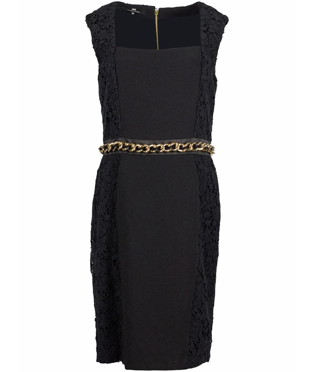 ELISABETTA FRANCHI Черное полиэстеровое коктейльное платье, фото 1