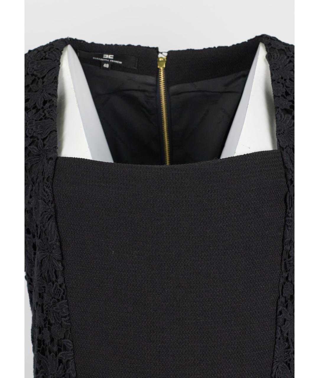 ELISABETTA FRANCHI Черное полиэстеровое коктейльное платье, фото 4