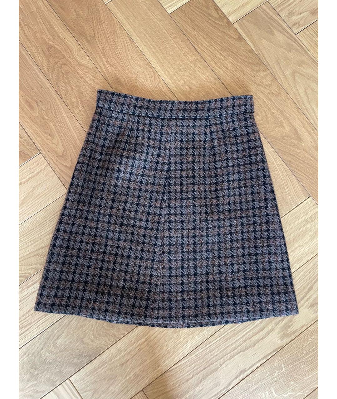 SONIA RYKIEL Коричневая шерстяная юбка мини, фото 2