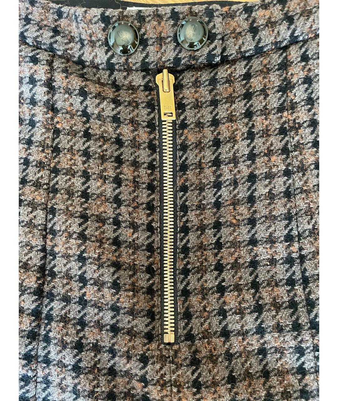 SONIA RYKIEL Коричневая шерстяная юбка мини, фото 4