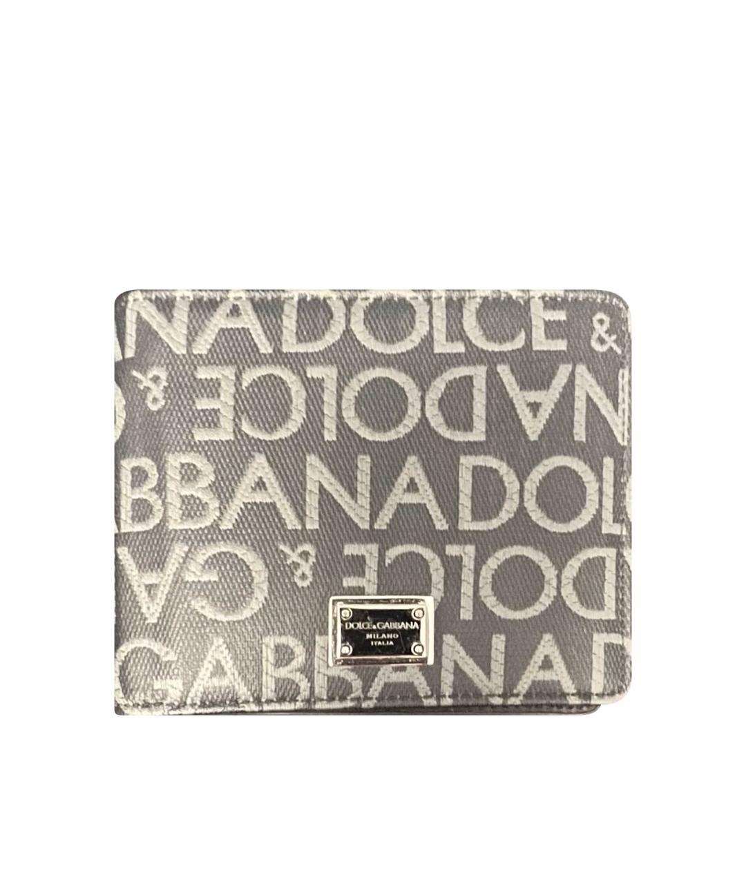DOLCE&GABBANA Антрацитовый кожаный кошелек, фото 1