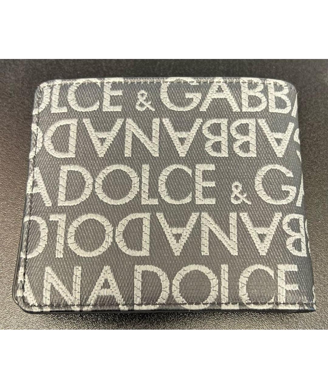 DOLCE&GABBANA Антрацитовый кожаный кошелек, фото 2
