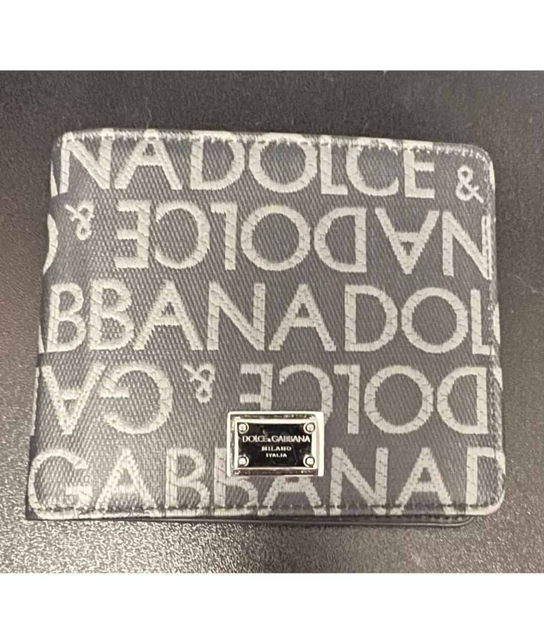 DOLCE&GABBANA Антрацитовый кожаный кошелек, фото 6
