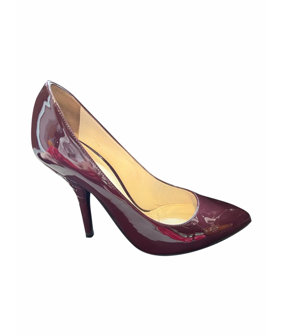 BOTTEGA VENETA Бордовые туфли из лакированной кожи, фото 1