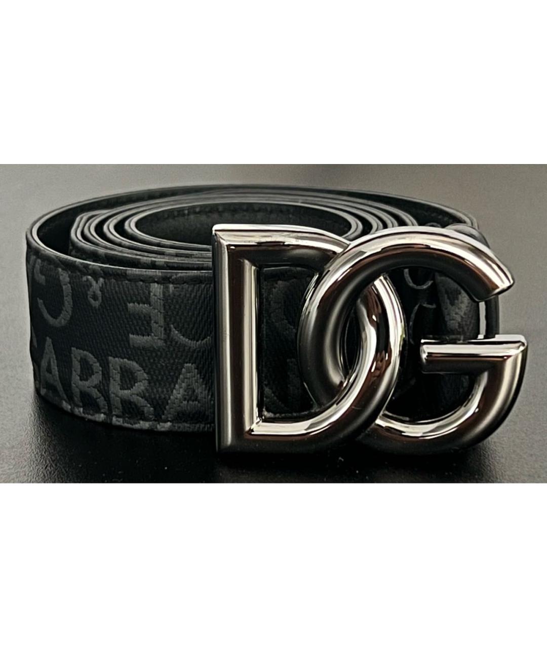 DOLCE&GABBANA Антрацитовый кожаный ремень, фото 5