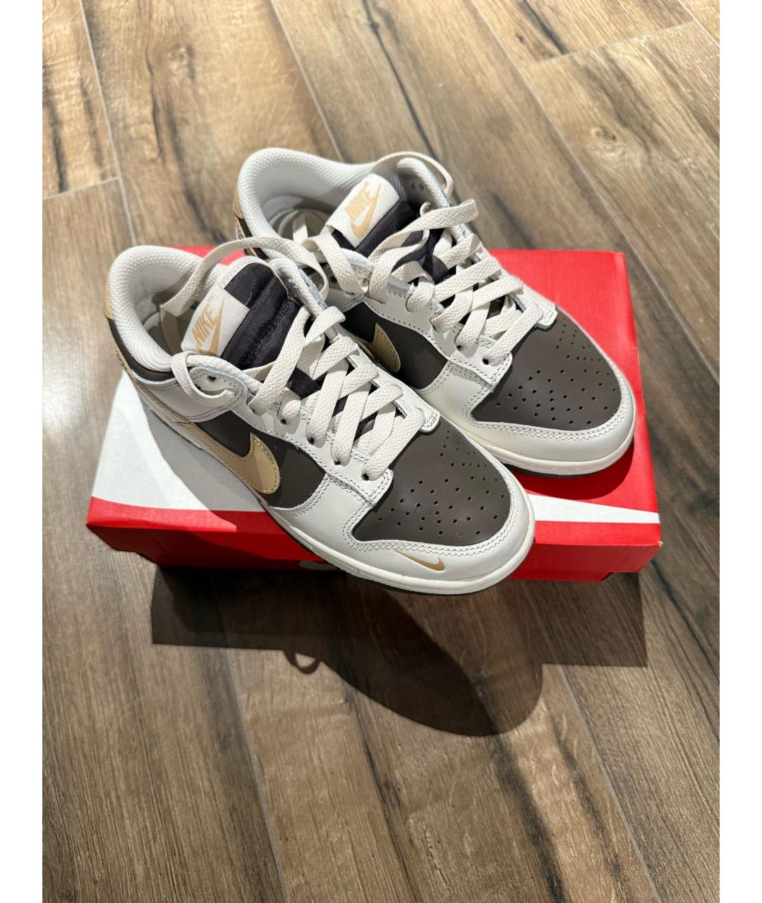 NIKE Бежевые кеды из искусственной кожи, фото 2