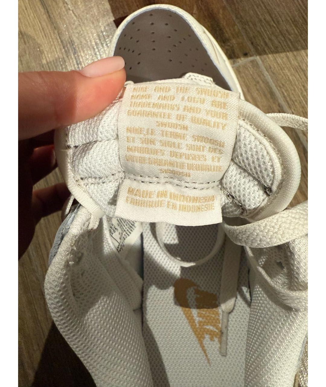 NIKE Бежевые кеды из искусственной кожи, фото 6