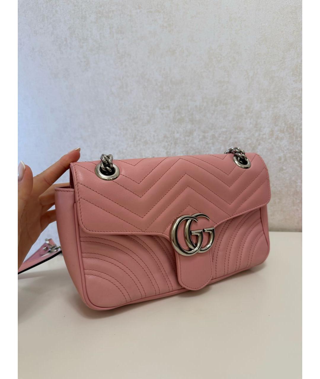 GUCCI Розовая кожаная сумка через плечо, фото 6
