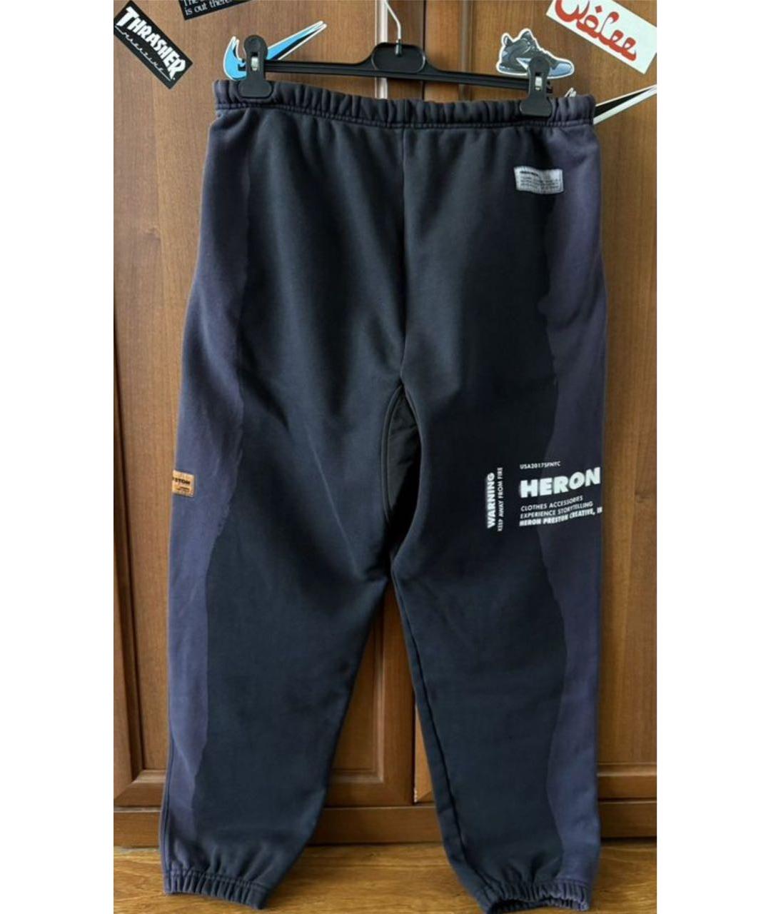 HERON PRESTON Темно-синие хлопковые повседневные брюки, фото 2