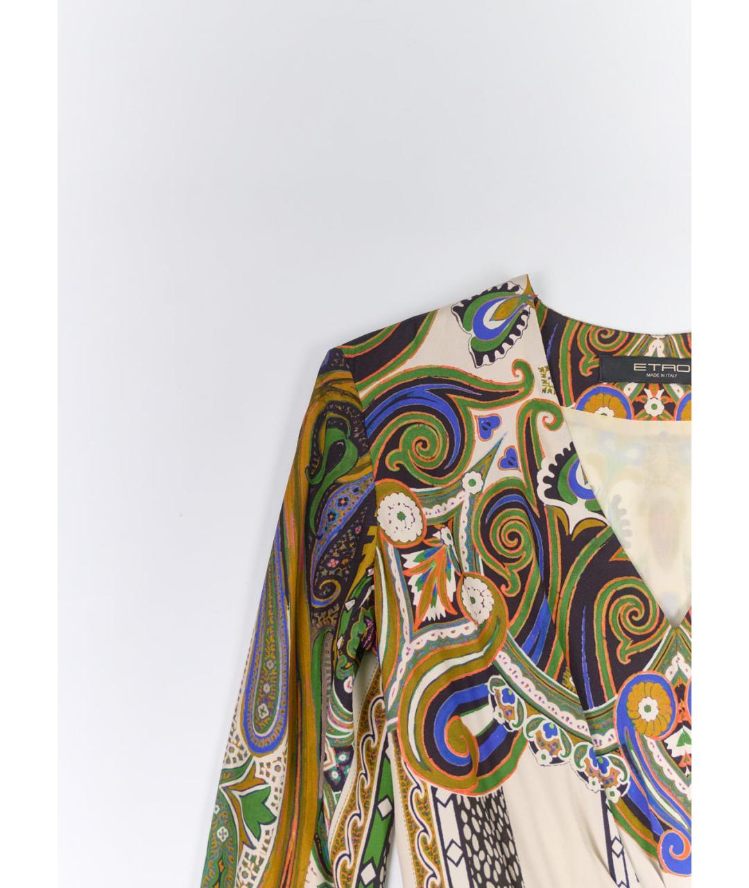 ETRO Мульти шелковое повседневное платье, фото 5