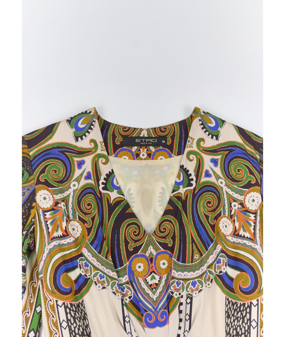 ETRO Мульти шелковое повседневное платье, фото 4