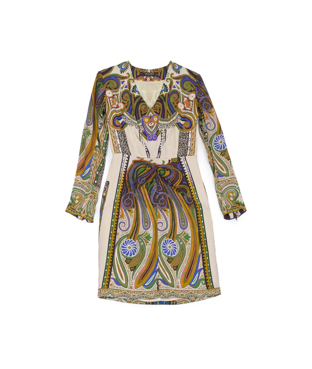 ETRO Мульти шелковое повседневное платье, фото 6