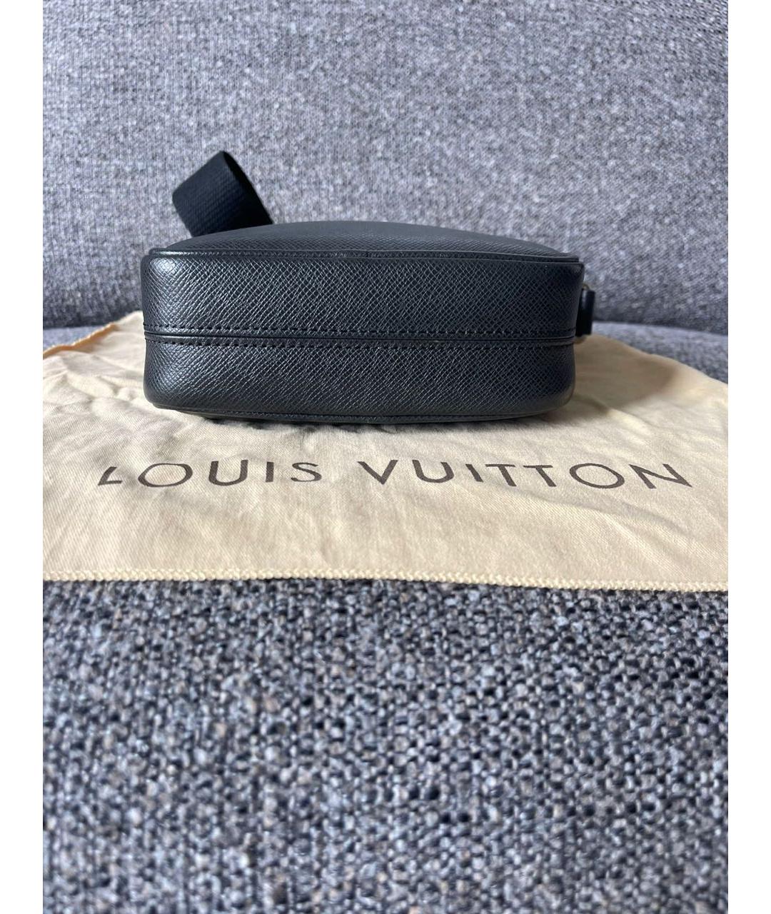 LOUIS VUITTON Антрацитовая кожаная сумка на плечо, фото 6