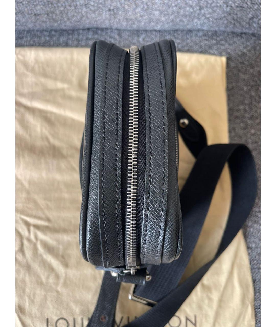 LOUIS VUITTON Антрацитовая кожаная сумка на плечо, фото 8