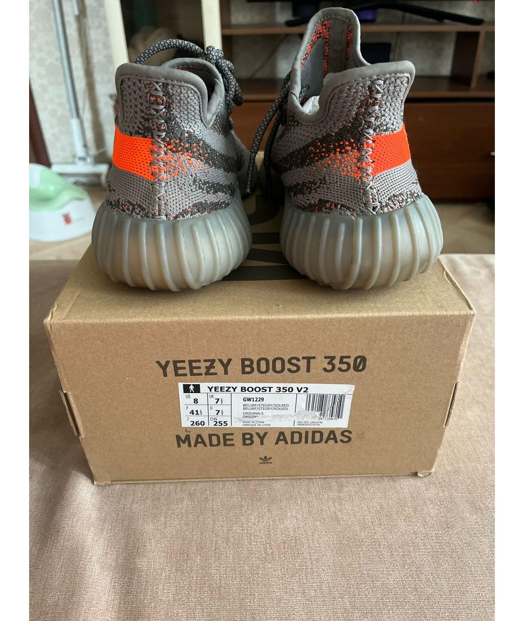 ADIDAS YEEZY Текстильные низкие кроссовки / кеды, фото 4