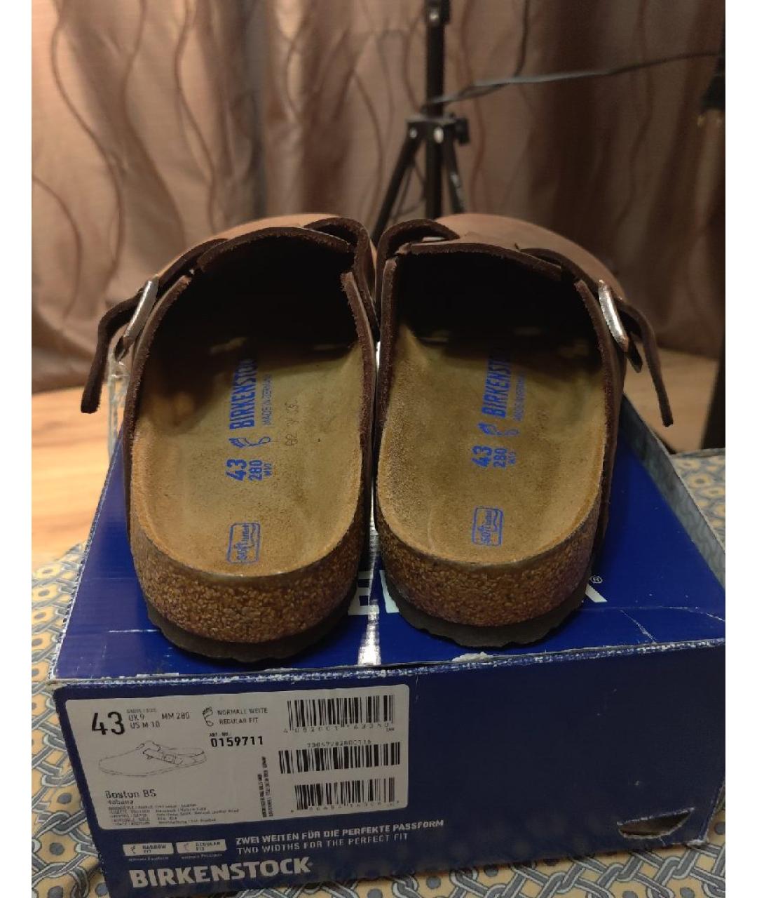 BIRKENSTOCK Коричневые кожаные сандалии, фото 4