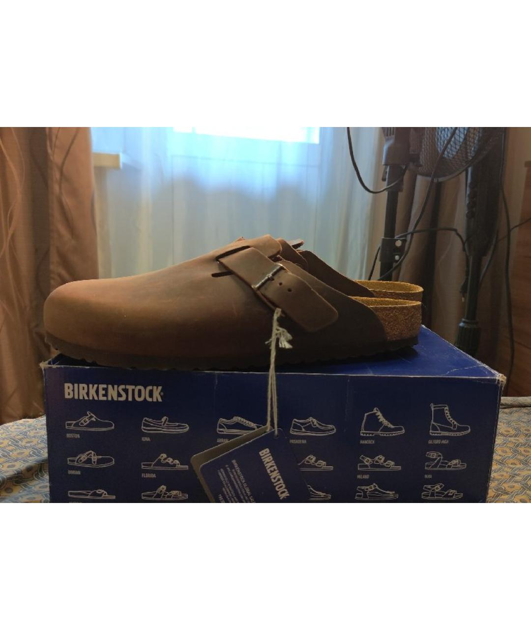 BIRKENSTOCK Коричневые кожаные сандалии, фото 5