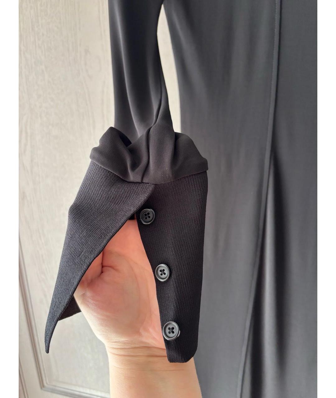 HELMUT LANG Черное вискозное повседневное платье, фото 4