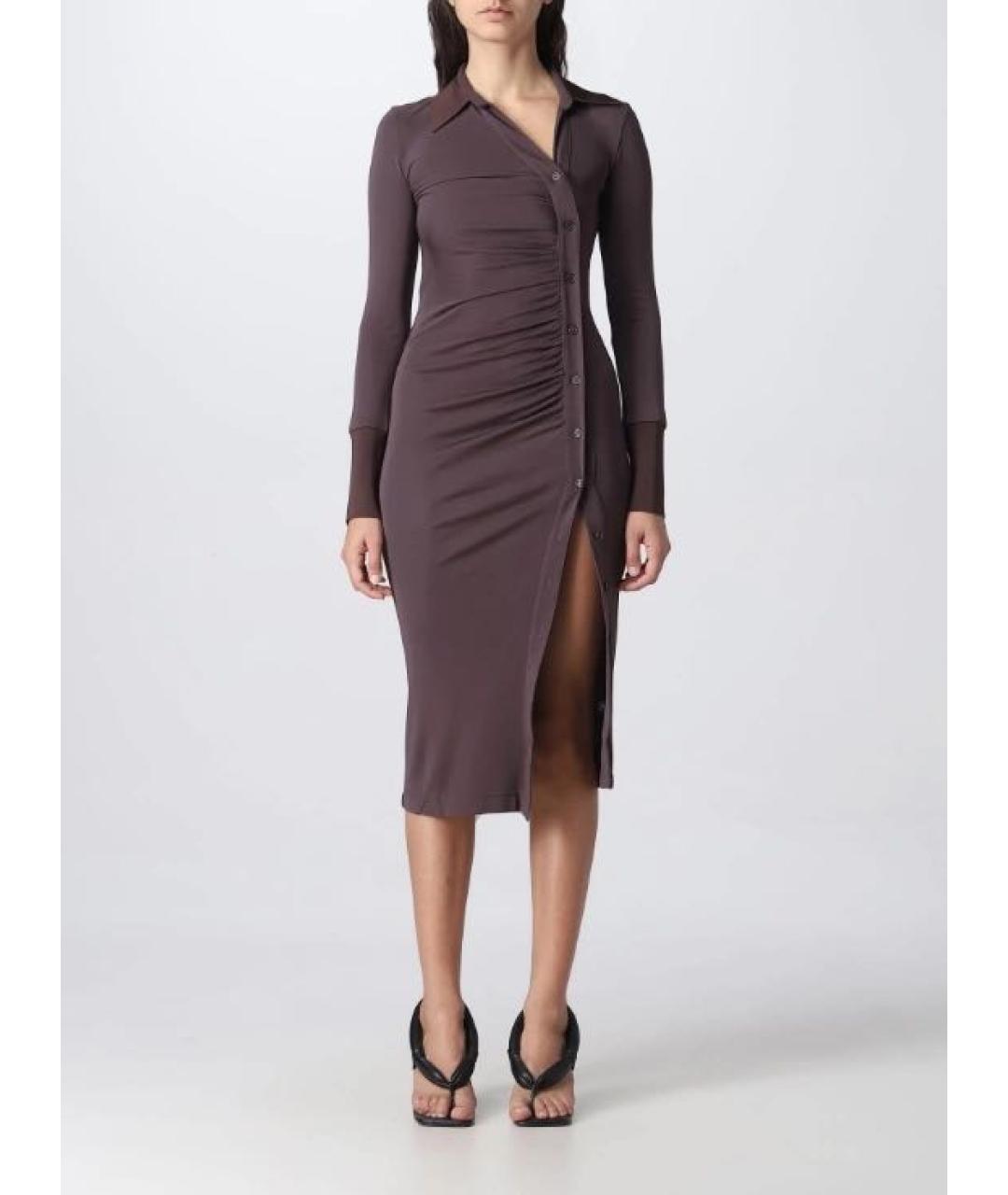 HELMUT LANG Черное вискозное повседневное платье, фото 8