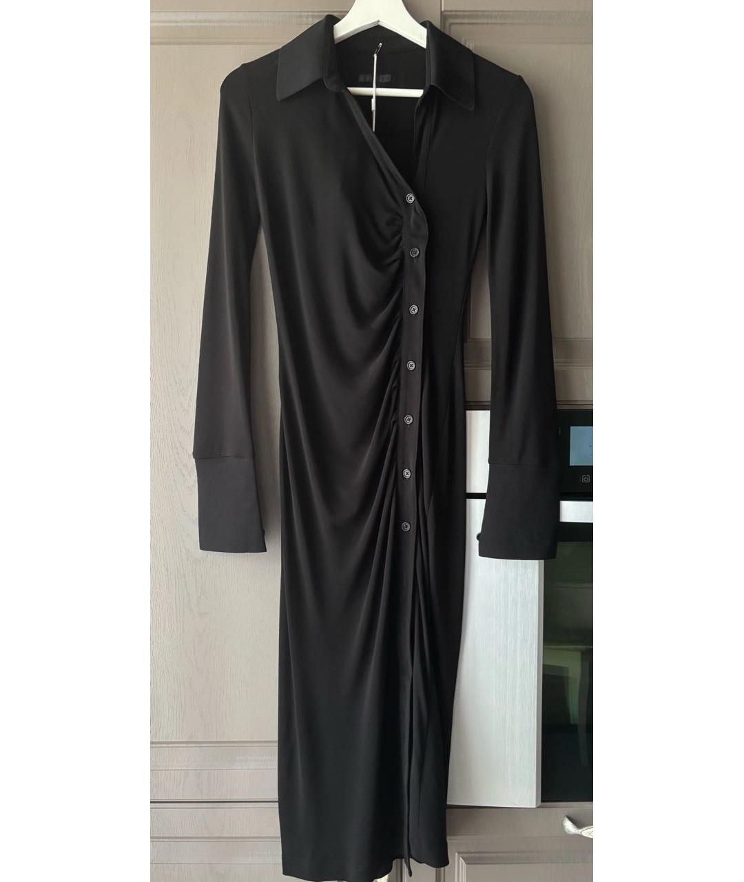 HELMUT LANG Черное вискозное повседневное платье, фото 9