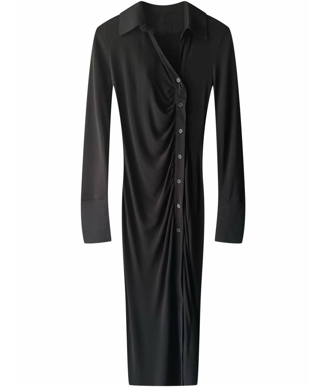 HELMUT LANG Черное вискозное повседневное платье, фото 1
