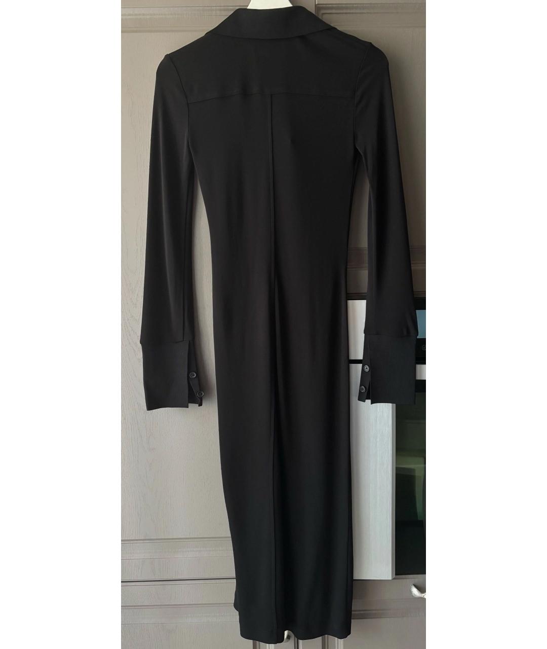 HELMUT LANG Черное вискозное повседневное платье, фото 2