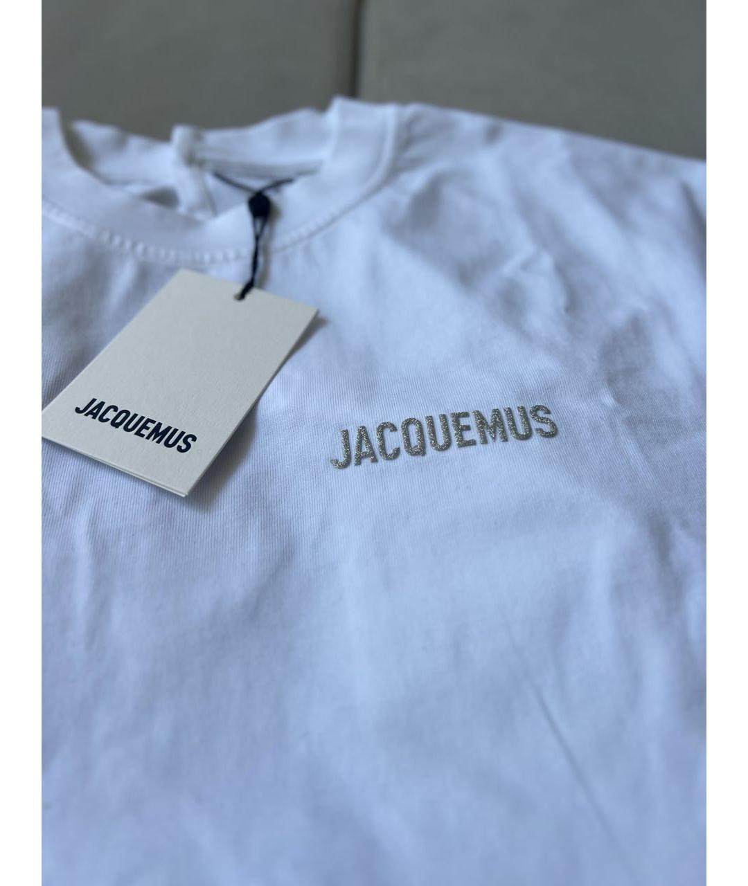 JACQUEMUS Белая хлопковая футболка, фото 4