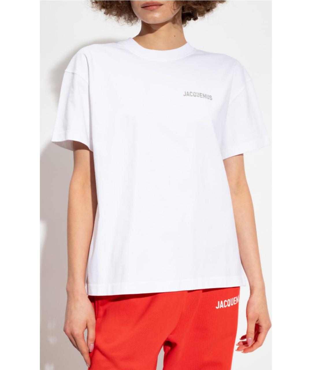 JACQUEMUS Белая хлопковая футболка, фото 2