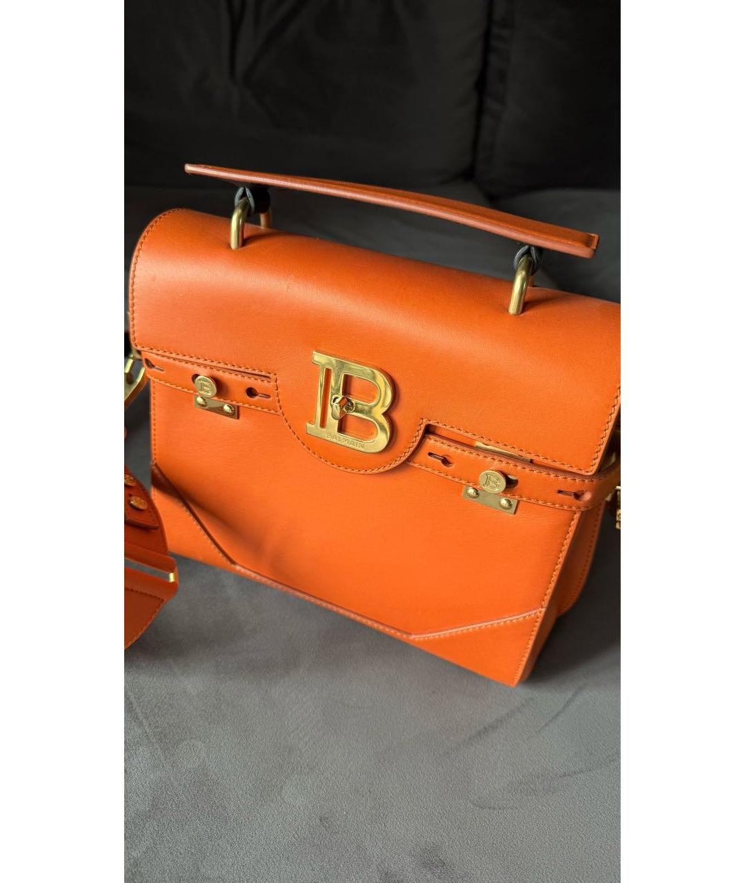 BALMAIN Оранжевая кожаная сумка тоут, фото 9
