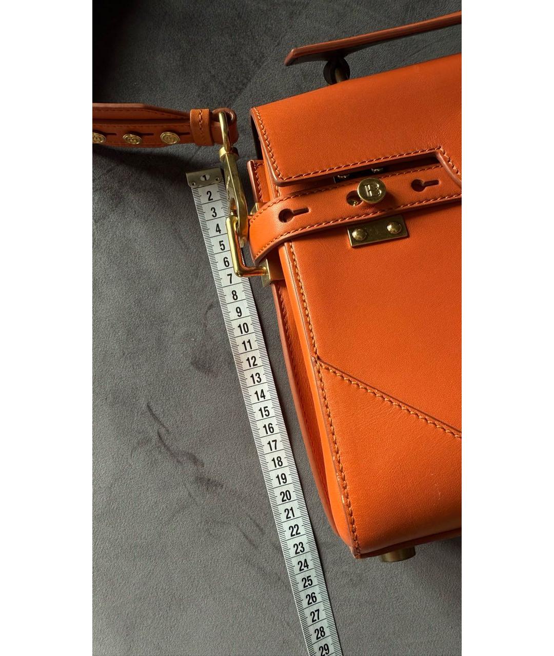 BALMAIN Оранжевая кожаная сумка тоут, фото 6