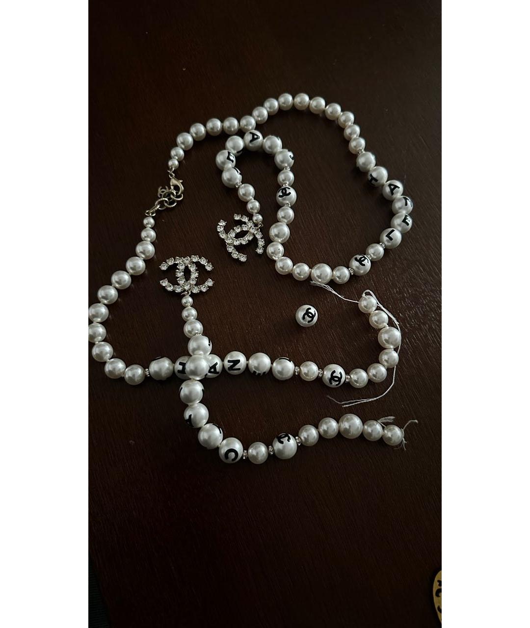 CHANEL Белое жемчужное колье, фото 2