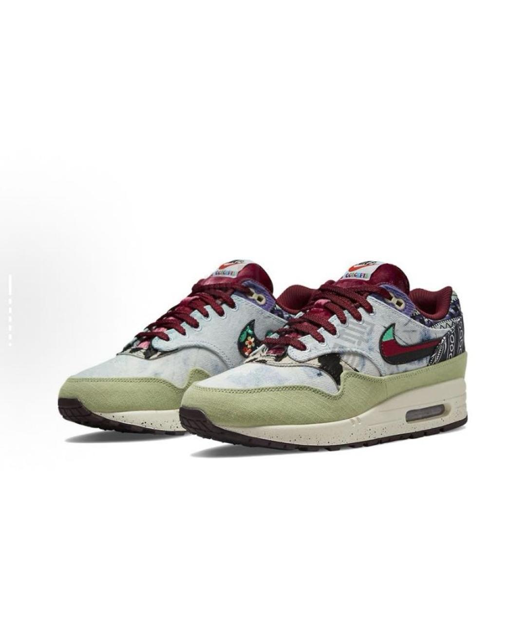 NIKE Зеленые текстильные низкие кроссовки / кеды, фото 3