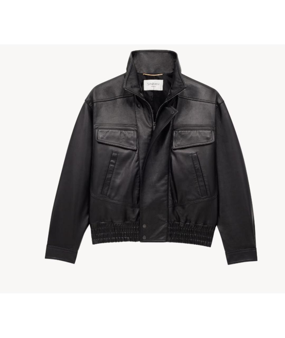 SAINT LAURENT Черная кожаная куртка, фото 3