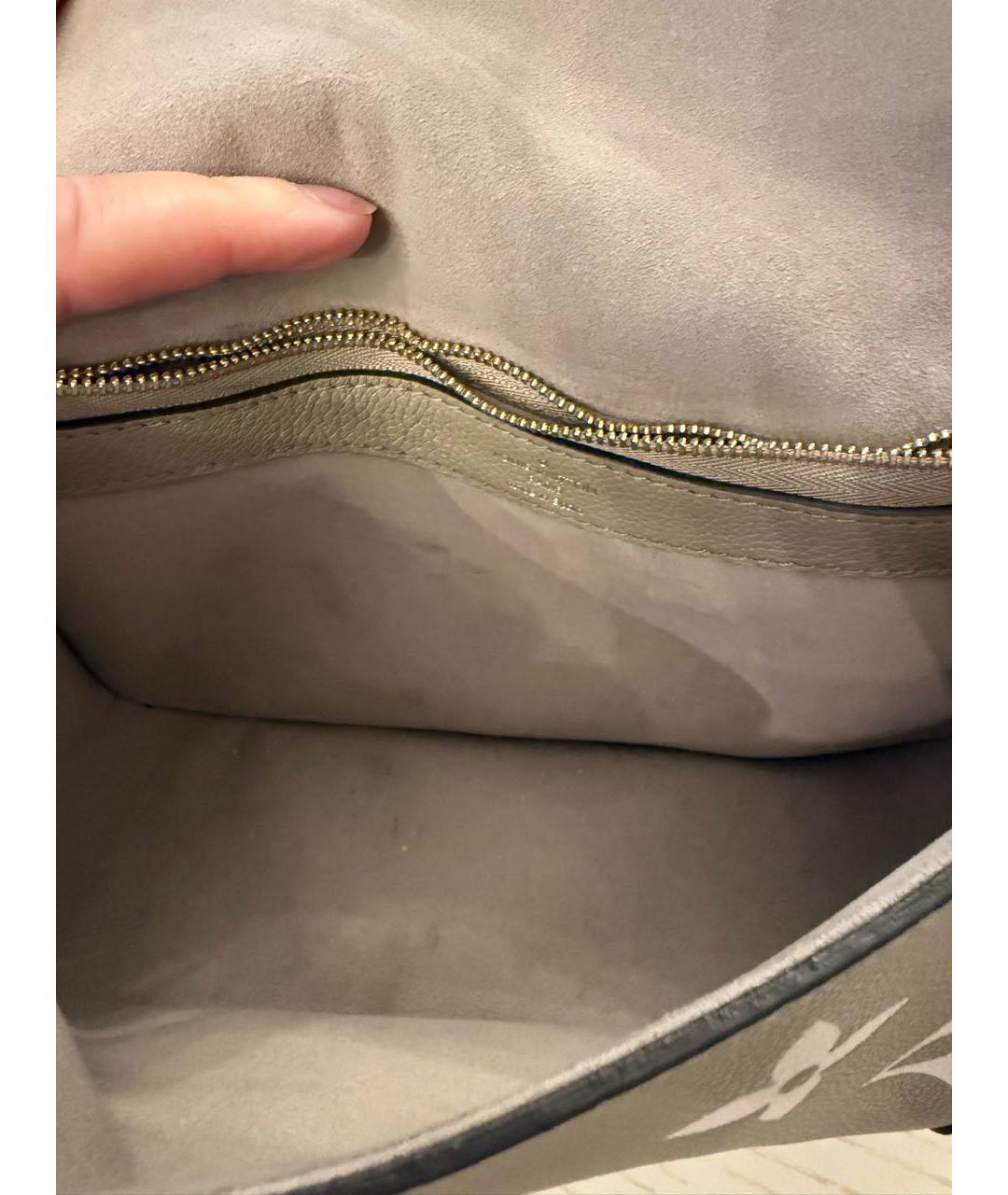 LOUIS VUITTON Бежевая кожаная сумка через плечо, фото 4