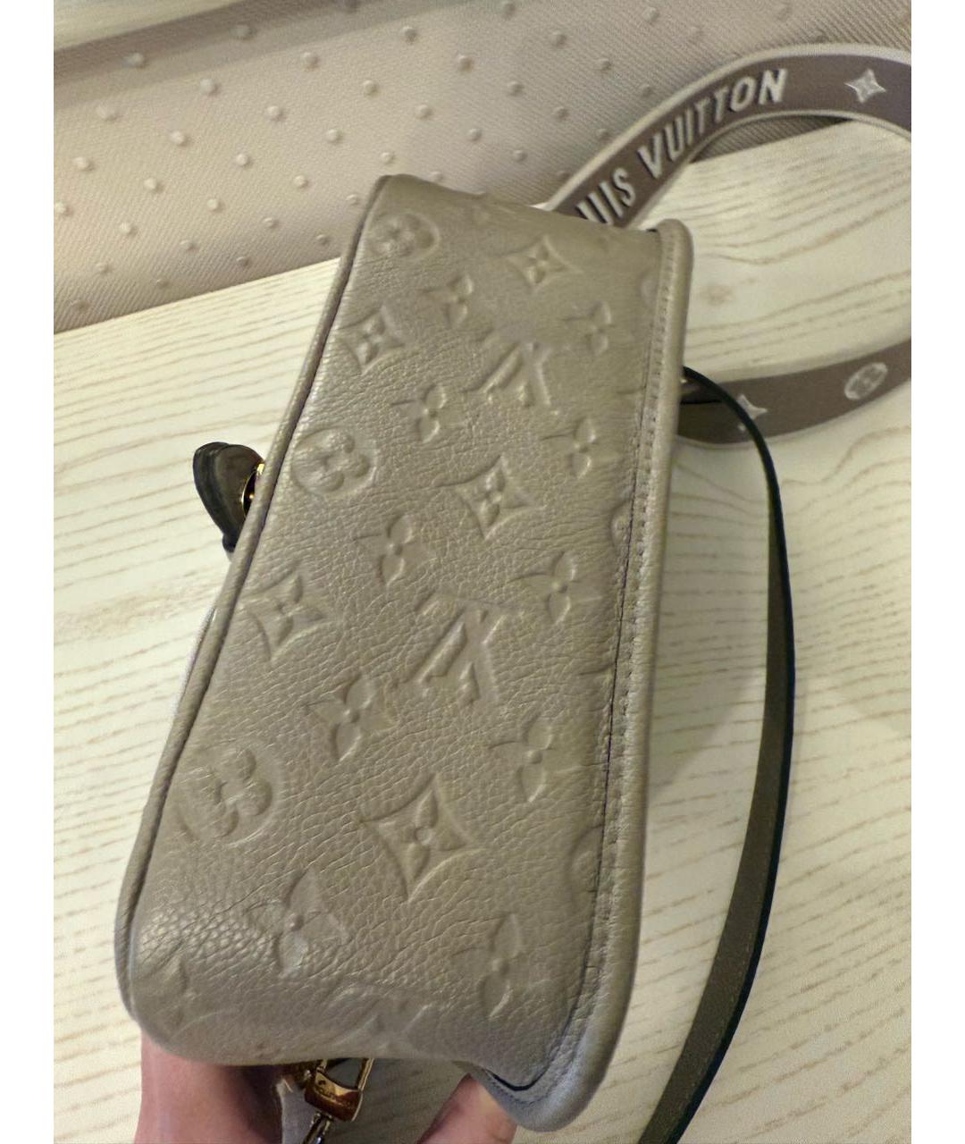 LOUIS VUITTON Бежевая кожаная сумка через плечо, фото 7
