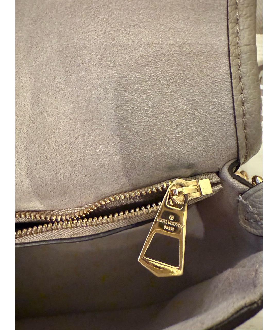 LOUIS VUITTON Бежевая кожаная сумка через плечо, фото 5