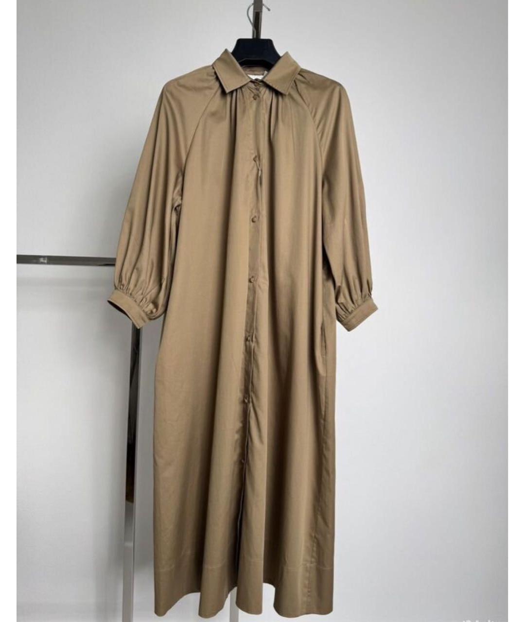 MAX MARA Бежевое хлопковое повседневное платье, фото 8