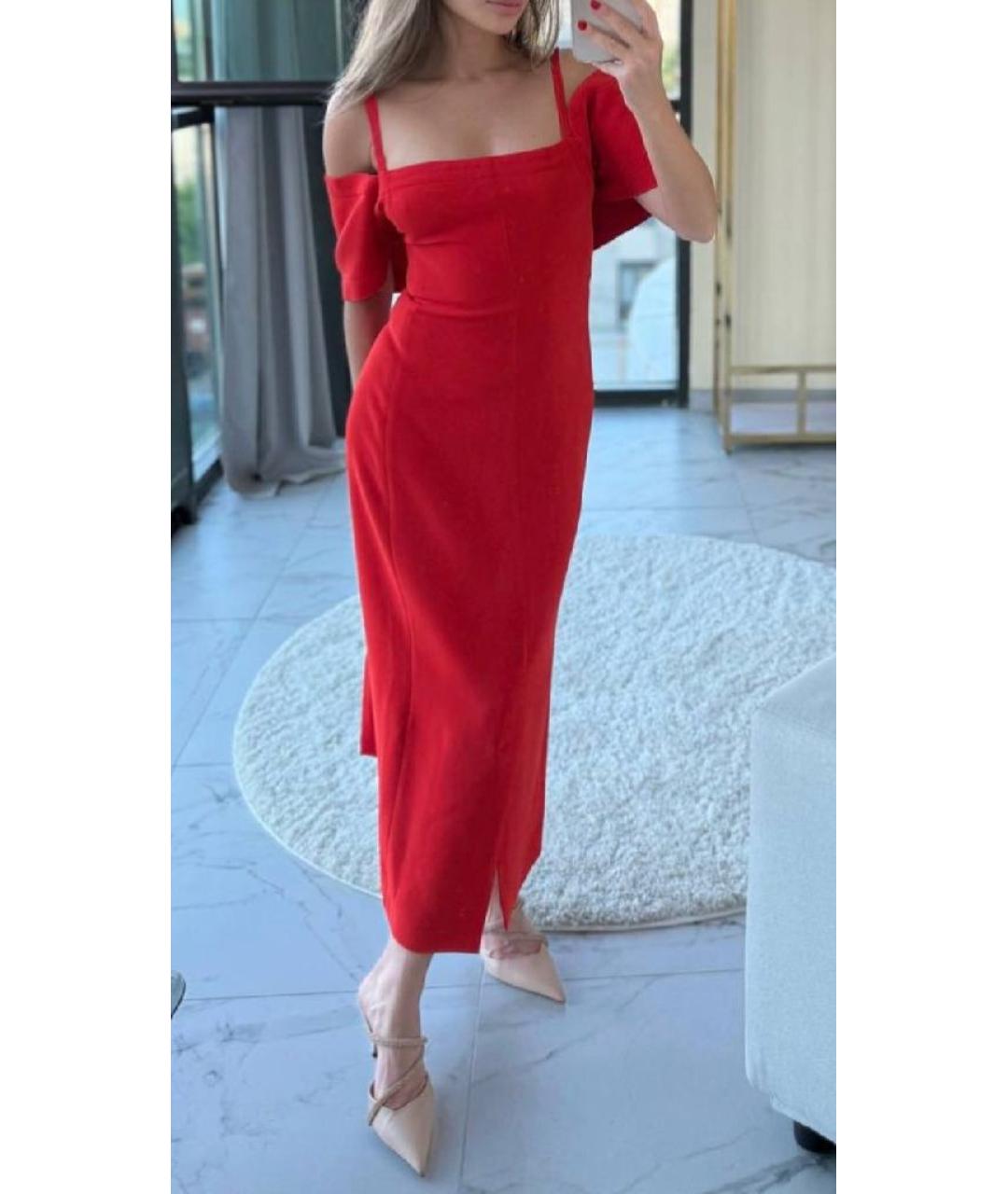 VICTORIA BECKHAM Красное вискозное коктейльное платье, фото 7