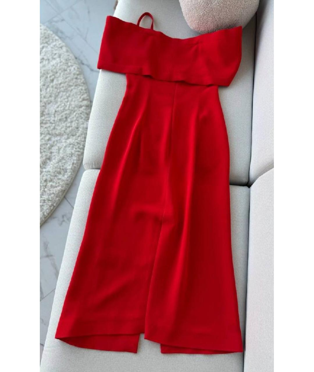 VICTORIA BECKHAM Красное вискозное коктейльное платье, фото 2