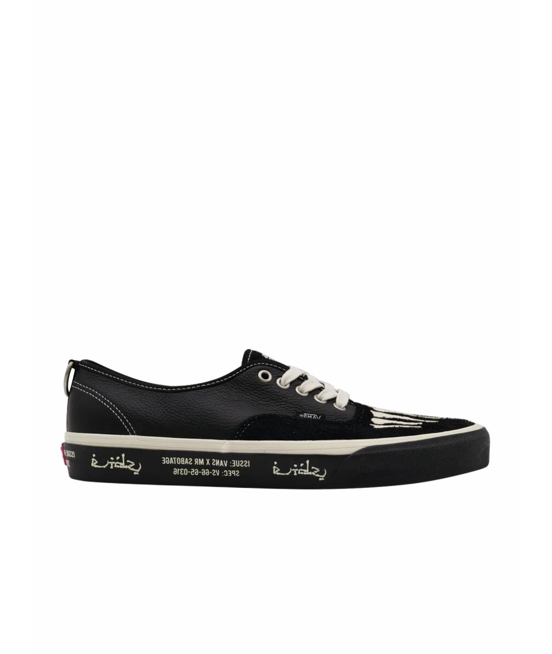 VANS Черные кожаные низкие кроссовки / кеды, фото 1