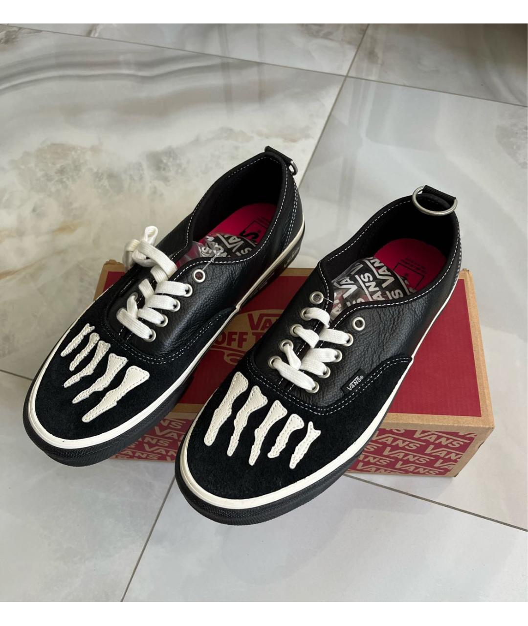 VANS Черные кожаные низкие кроссовки / кеды, фото 3