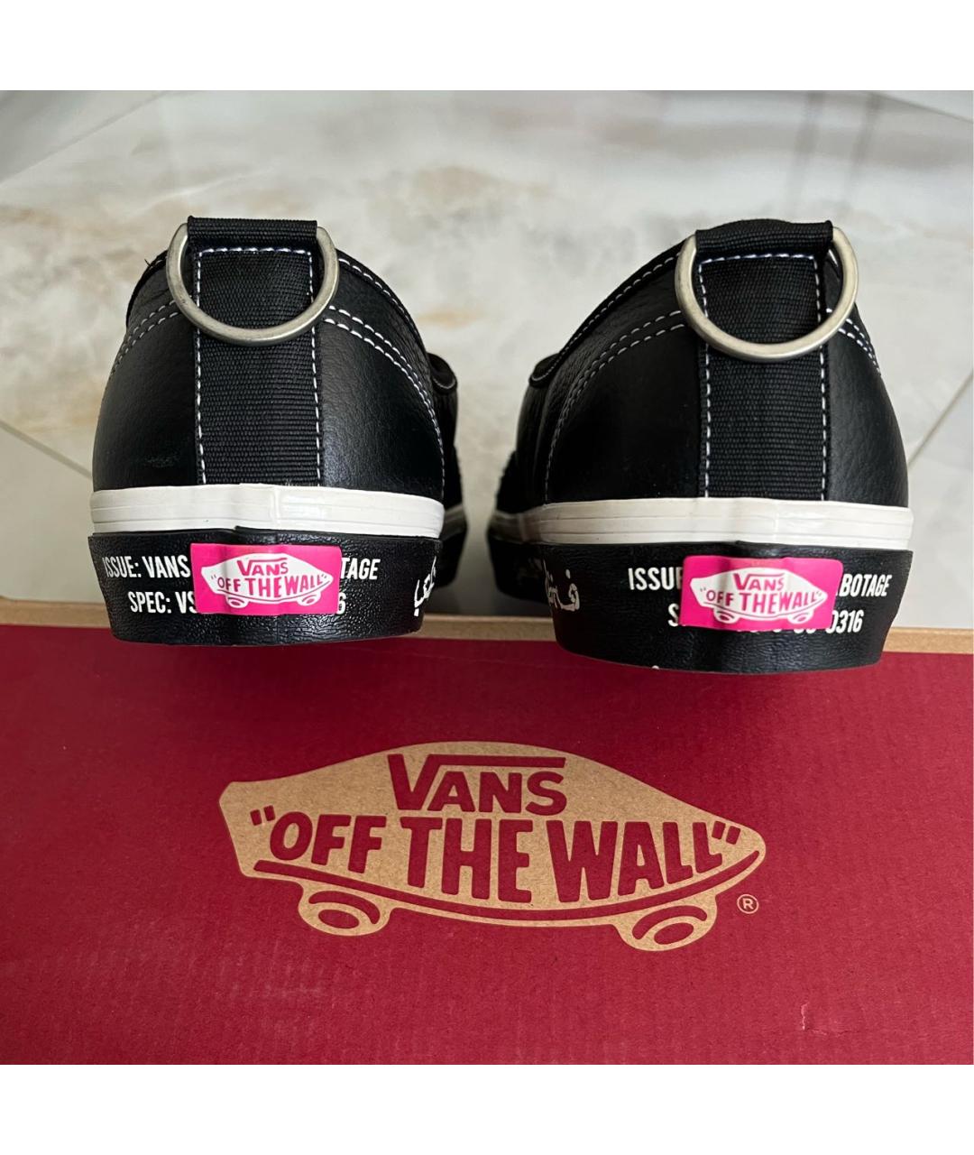 VANS Черные кожаные низкие кроссовки / кеды, фото 6