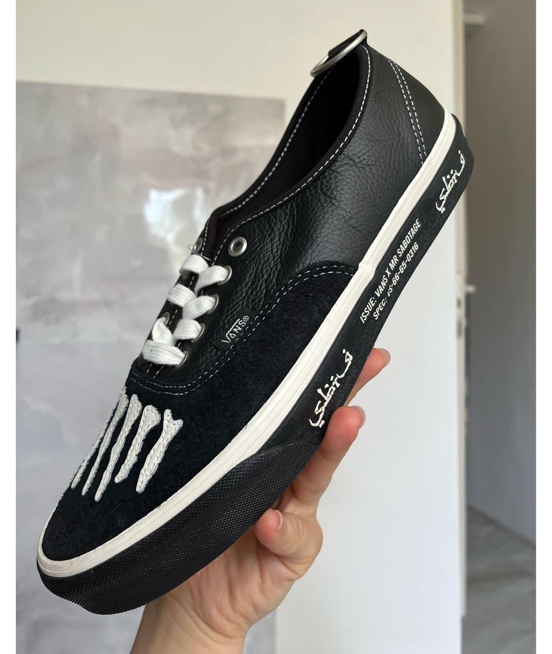 VANS Черные кожаные низкие кроссовки / кеды, фото 4