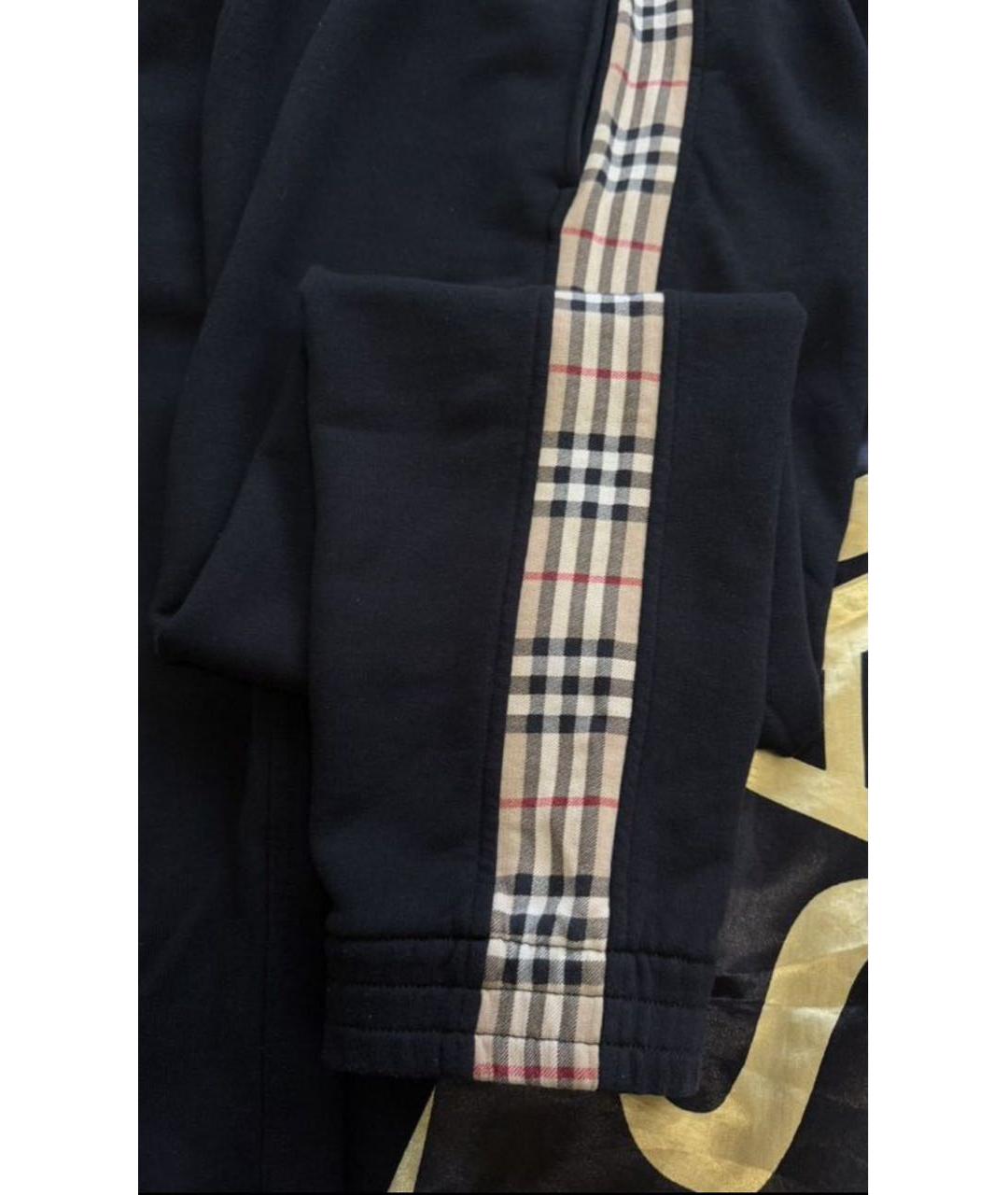 BURBERRY Черные хлопковые повседневные брюки, фото 3