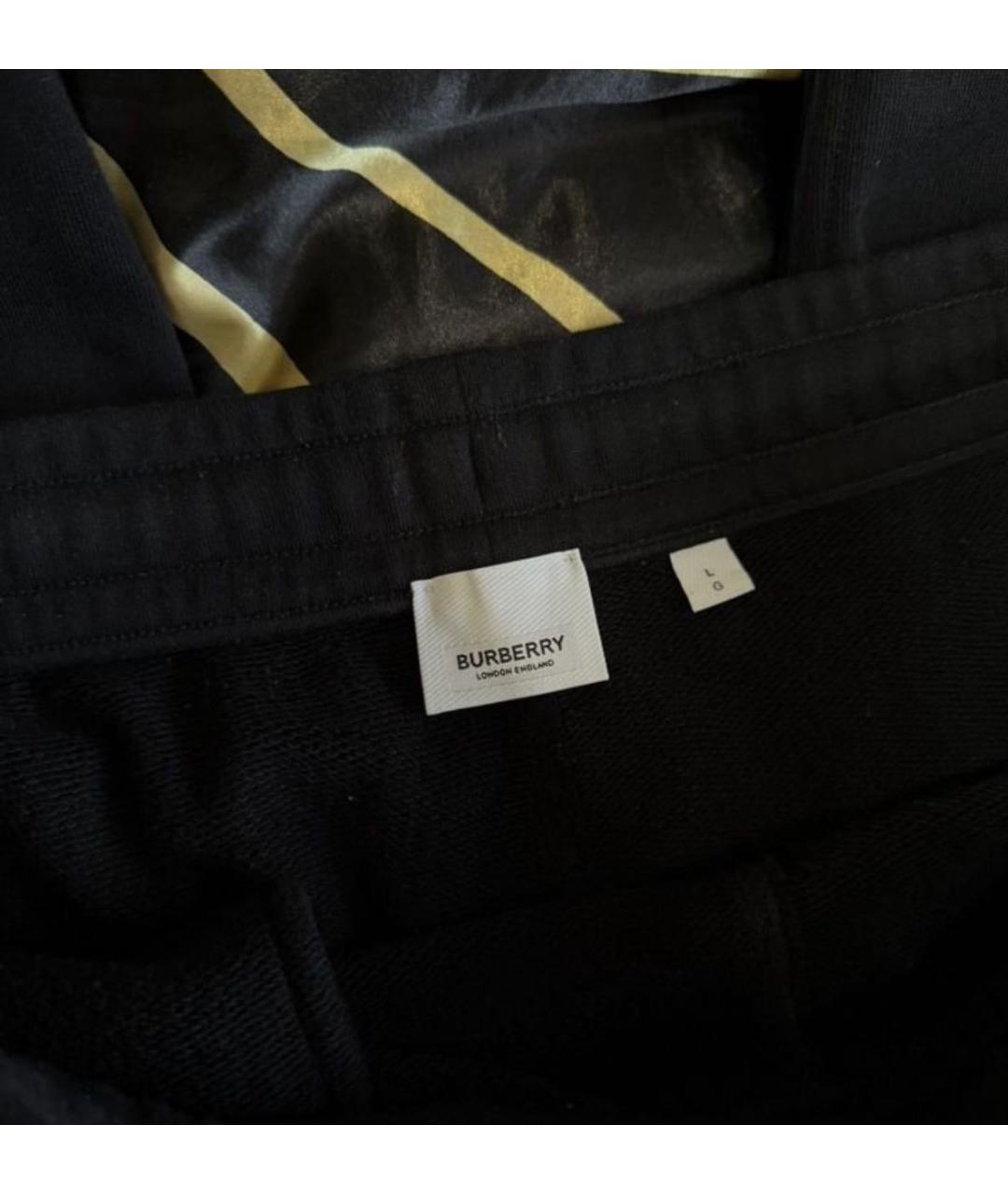 BURBERRY Черные хлопковые повседневные брюки, фото 5