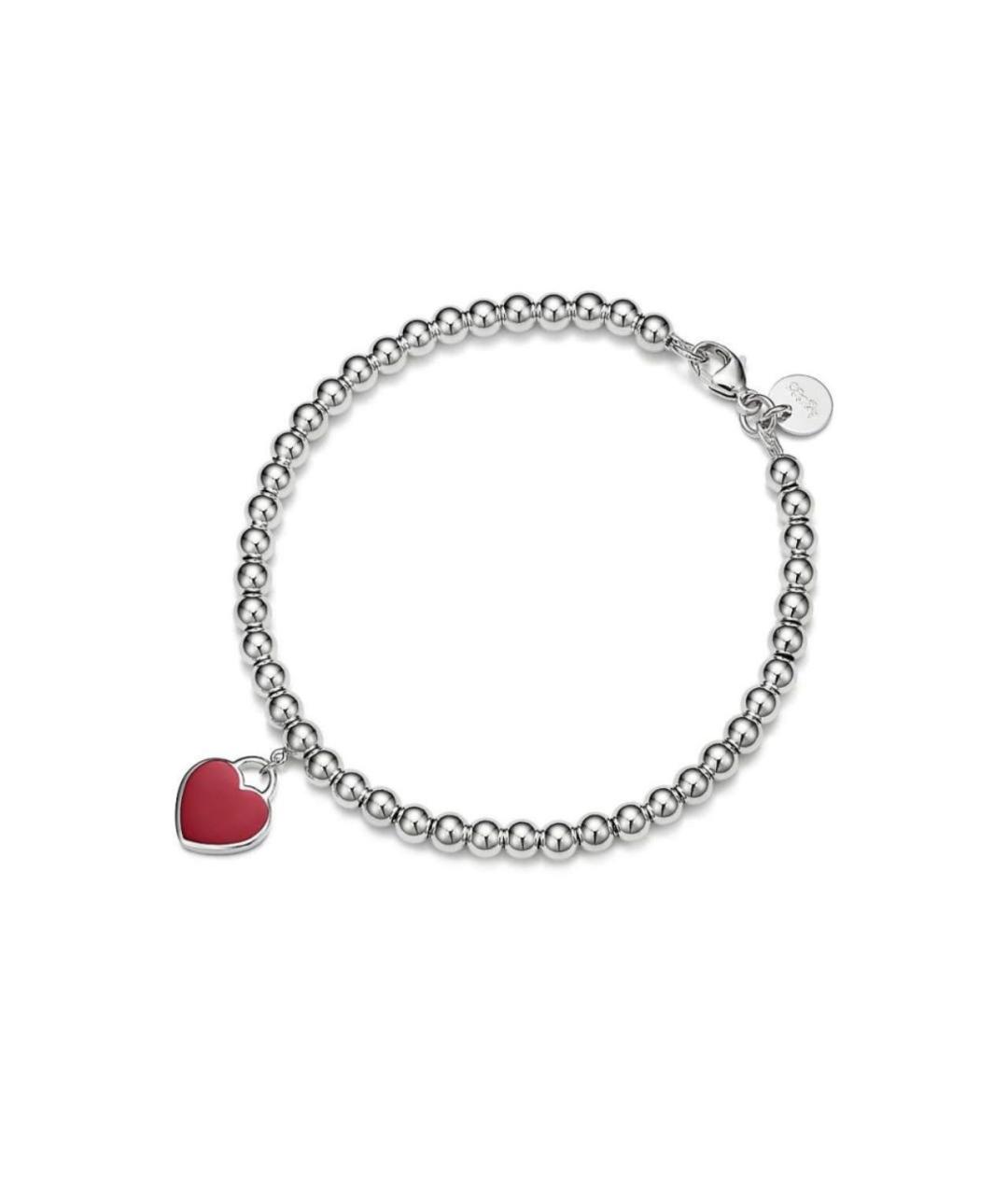 TIFFANY&CO Красный серебряный браслет, фото 8